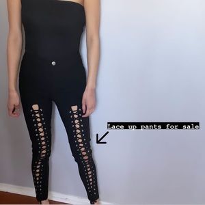 Lace Up Solid Pants